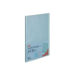 书套, 透明文件夹 - （まとめ）TANOSEE クリアファイル A4タテ10ポケット 背幅8mm グリーン 1セット(10冊) 【×5セット】 (代引不可)