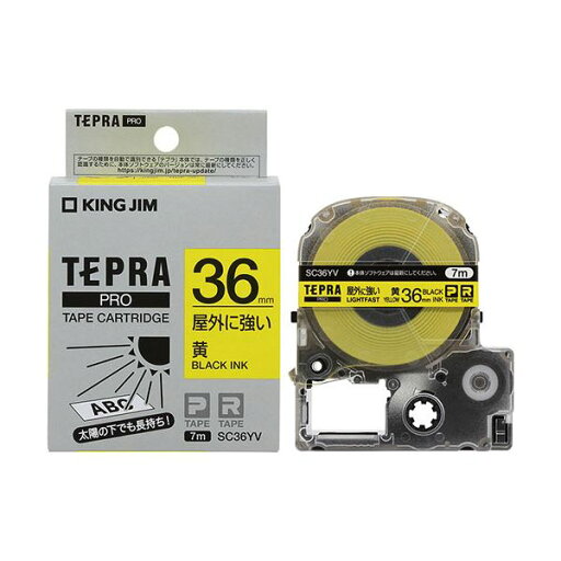 キングジム(KING JIM) テプラPROテープ 屋外に強いラベル 黄 36mm 黒文字 SC36YV (代引不可) キングジム(KING JIM) テプラPROテープ 屋外に強いラベル 黄 36mm 黒文字 SC36YV (代引不可)