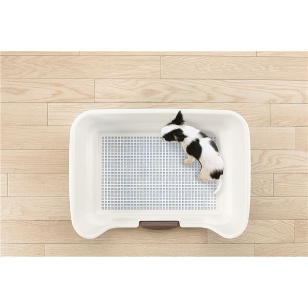 リコメン堂の（まとめ）お掃除簡単ステップ壁付トイレ レギュラー ダークブラウン (ペット用品) (×2セット） (代引不可)｜アングル2