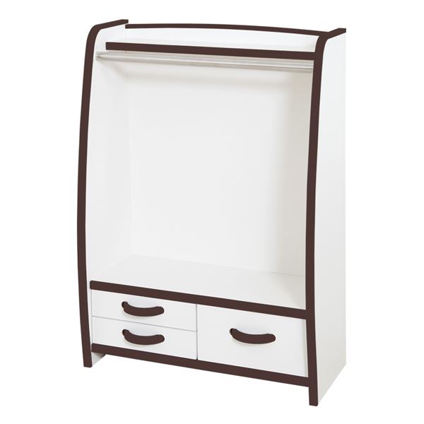 子供用 ハンガーラック/衣類収納 【幅62.6cm ブラウン】 日本製 高耐久 引き出し付き 知育家具 EVAキッズシリーズ 【完成品】 (代引不可)