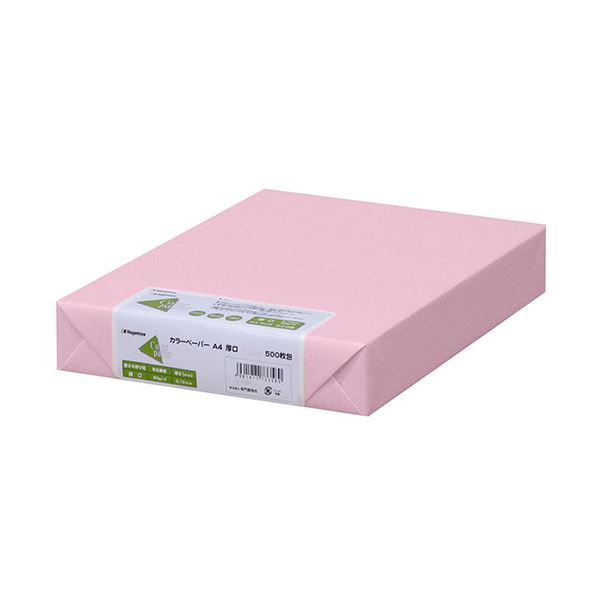 (まとめ)長門屋商店 Color Paper A4厚口 桃 ナ-3371 1冊(500枚) 【×3セット】 (代引不可)