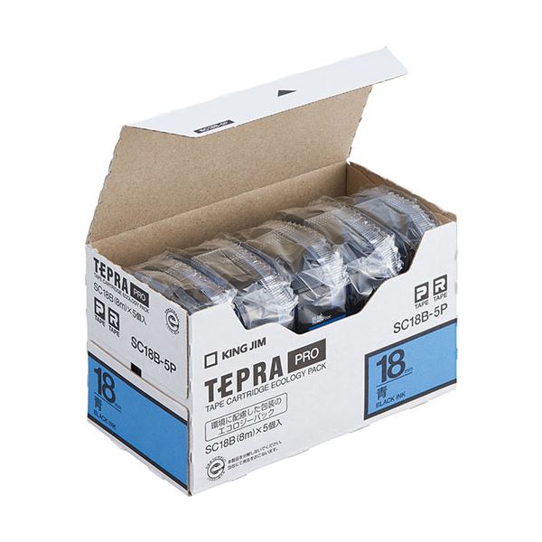 キングジム(KING JIM) テプラPROテープエコノパック 5個入 18mm 青 SC18B-5P (代引不可)(2)