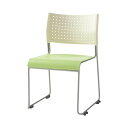 (まとめ)アイリスチトセ スタッキングチェア 樹脂座タイプ グリーン ASL-110PP-W/GN 1脚 【×3セット】 (代引不可)