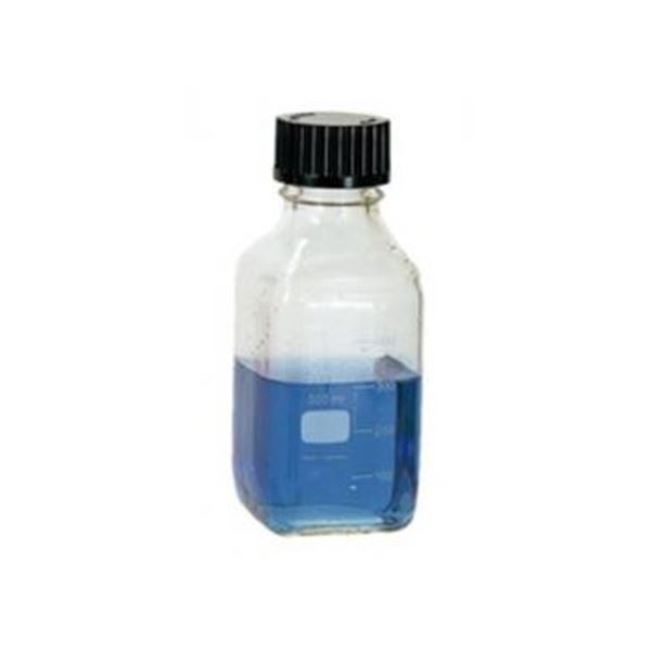 ねじ口角瓶(黒蓋付DURAN) 500mL (代引不可)