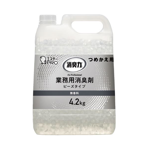 (まとめ) エステー 消臭力 業務用 ビーズ 詰め替え 4.2kg 無香料 【×3セット】 (代引不可)