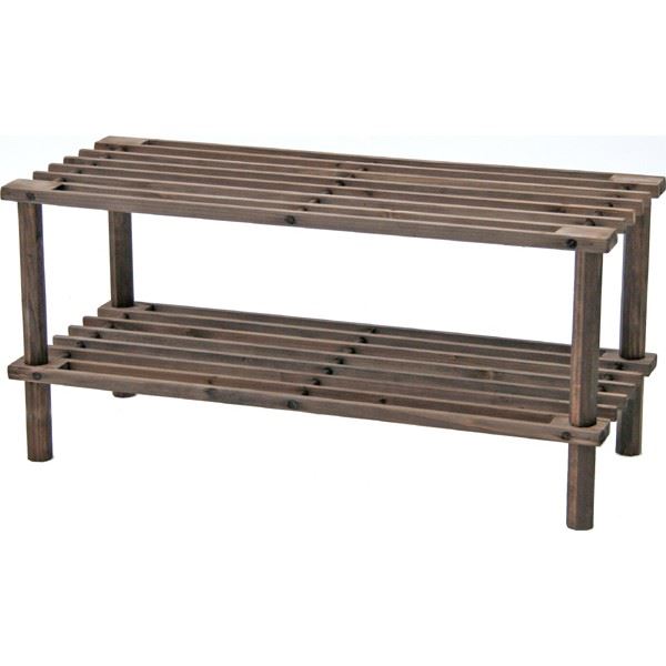 下駄箱 シューズボックス 2段 幅63cm ブラウン 12個セット 木製 杉材 マルチフリー＆シューズラック 玄..