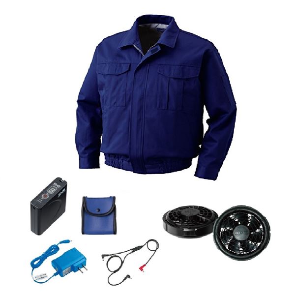 KU90600 空調服 R 裏地式綿厚手 FAN2300B・RD9261・LISUPER1セット ダークブルー M【送料無料】 (代引..