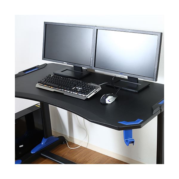 ゲーミングデスク/作業テーブル 【イージー01 ブルー】 幅120×奥行65cm 『GAMING DESK XeNO ゼノ』 (代引不可) [2]