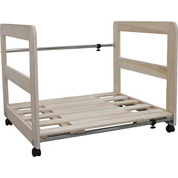 押し入れ収納 寝具収納 約幅83.6〜115.6cm 木製 キャスター付 スチール 高さ調節可 通気性抜群 桐製 すのこ押入れ布団棚 (代引不可)