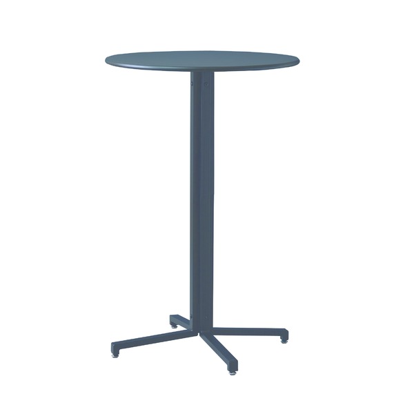 ハイテーブル サイドテーブル 幅76cm ブラック 円形 スチール アジャスター サークル カフェテーブル 組立品 リビング オフィス (代引不可)