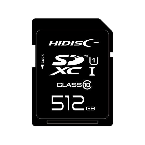 HIDISC 超高速SDXCカード 512GB UHS-I Class10 U3／V30対応 HDSDX512GCL10UIJP3 (代引不可)