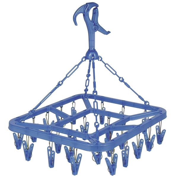 マイ・ランドリーII ハンガー角平/洗濯物干し 【24P ブルー】 20個セット 約39×32×43cm 〔洗濯用品 ランドリー用品〕 (代引不可)