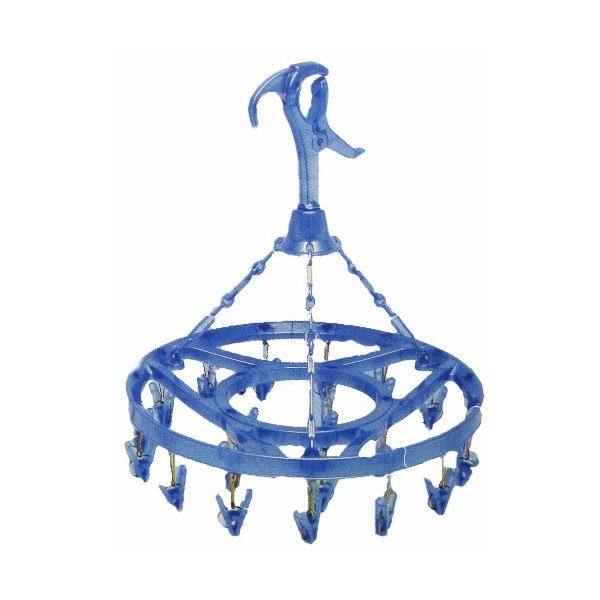 小物干し ピンチハンガー/洗濯物干し 【丸型 20個セット】 約直径36×43cm ピンチ20個付 〔洗濯用品 ランドリー用品〕 (代引不可)