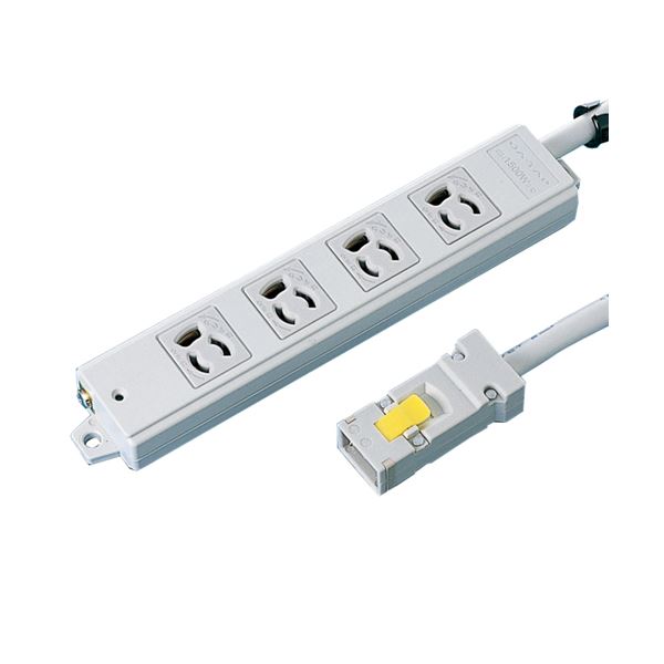 サンワサプライ 工事物件タップ 抜け止めハーネスプラグ付 3P・4個口 5.0m TAP-KH4-5 1個 (代引不可)