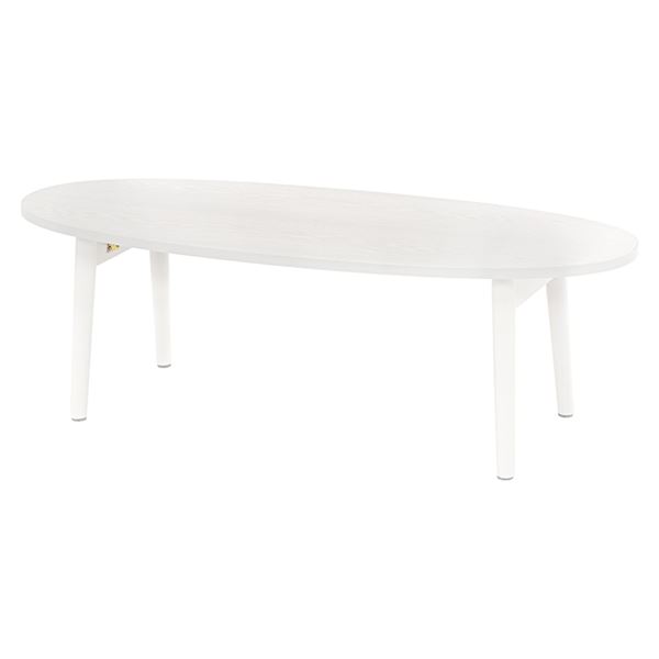 折りたたみテーブル/ローテーブル 【ホワイトウォッシュ 約幅110×奥行48×高さ35cm】 木製脚付き オーバ..