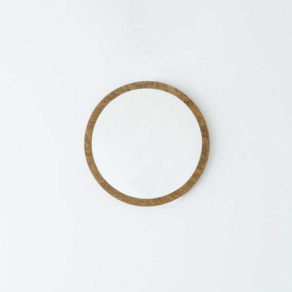 【2個セット】OSB丸形ウォールミラー(40) (ブラウン/茶) 直径40cm 鏡/スリム/高級感/ヴィンテージ/ブルックリン/飛散防止加工/壁掛け/オシャレ/北欧風/オーバル/日本製/完成品/NK-13 (代引不可)