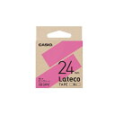 （まとめ） カシオ ラベルライター Lateco専用詰替用テープ ピンクに黒文字 24mm 【×3セット】 (代引不可)
