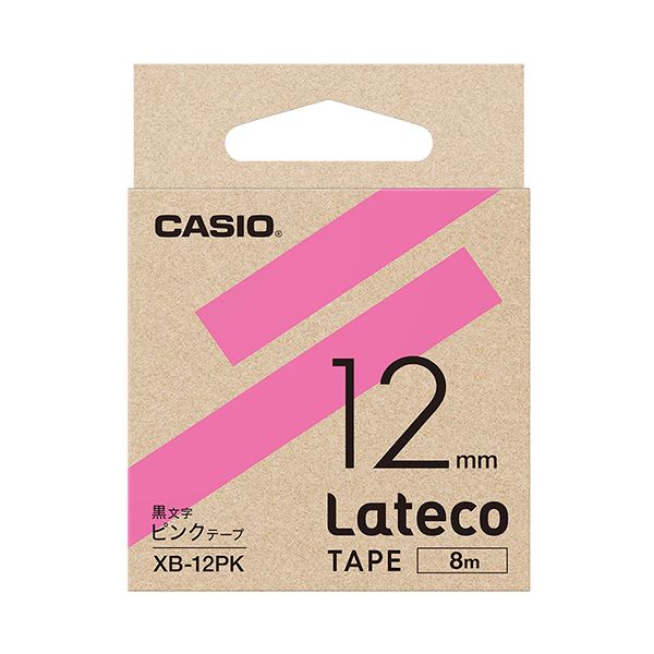 カシオ ラテコ 詰替用テープ12mm×8m ピンク/黒文字 XB-12PK 1セット(5個) (代引不可)