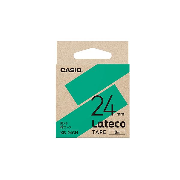 （まとめ） カシオ ラベルライター Lateco専用詰替用テープ 緑に黒文字 24mm 【×3セット】 (代引不可)