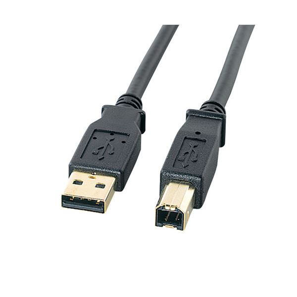 サンワサプライ USB2.0ケーブル 5m 金コネクタ KU20-5BKHK2 (代引不可)