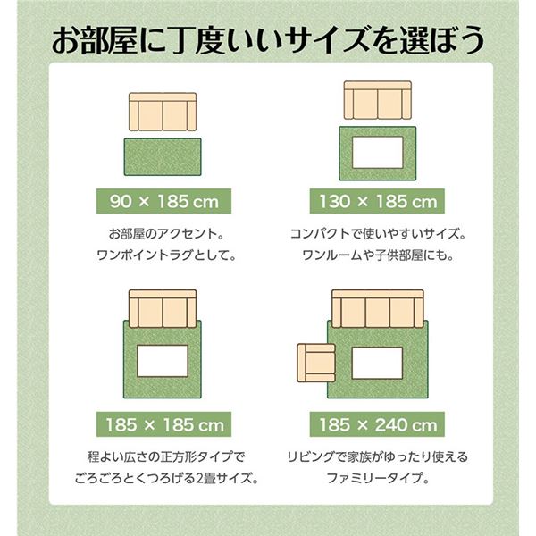 ラグ カーペット マット 2畳 ジャガード ネイビー 約185×185cm(ホットカーペット対応) (代引不可) [3]