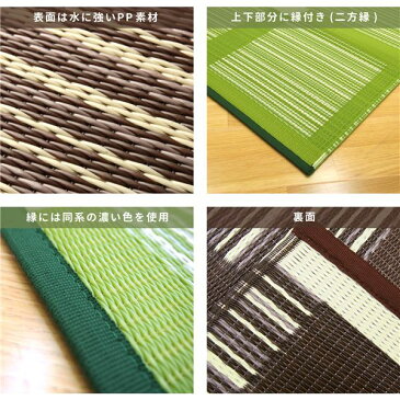 い草風 上敷き/ラグマット 【PP柄 本間 2帖 ブラウン】 日本製 洗える 保温効果 防寒対策対応 『ガナッシュ』 〔リビング〕【代引不可】