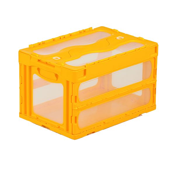 三甲 マドコン（マド付き折りたたみコンテナー） イエロー C-50B (代引不可)
