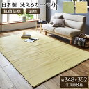 ラグマット/絨毯 【グリーン 江戸間8畳 約348×352cm】 洗える 日本製 抗菌 防臭 消臭 〔アウトドア レジャー リビング〕【送料無料】 (代引不可)(3)