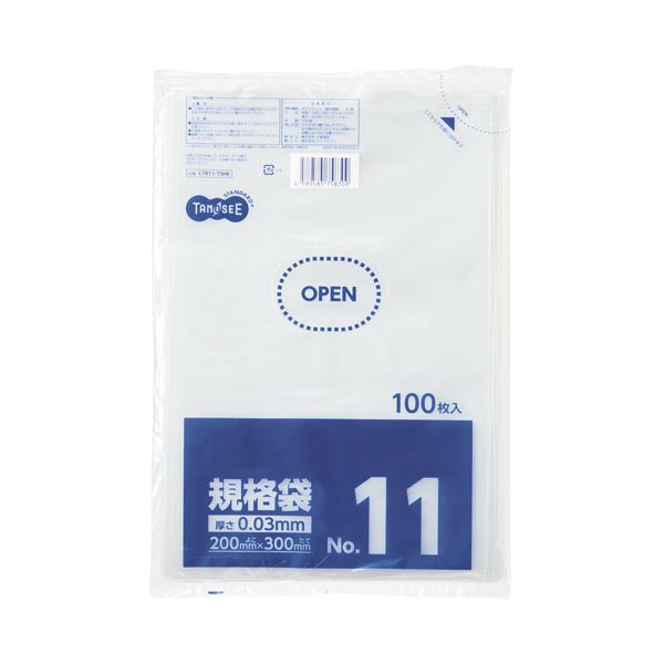 （まとめ）TANOSEE 規格袋 11号0.03×200×300mm 1パック（100枚）【×30セット】 (代引不可)