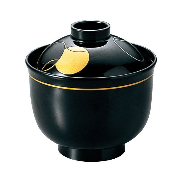 3寸 ゆり小吸椀/お椀 【黒つぼつぼ TA】 直径89×高さ90(67)mm 日本製 食洗機対応 〔和食 レストラン 店舗 お店〕 (代引不可)