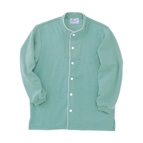 トンボ 前開きシャツ ジャガード防縮ニット エメラルドグリーン LL CR813-46 1着 (代引不可)