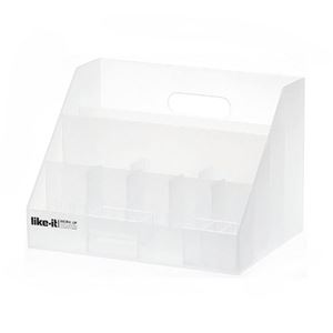 小物入れ 収納ケース 幅260mm ホワイト 6個セット 持ち手付き ライフモデュール オーガナイザースリム オフィス 書斎 キッチン (代引不可)