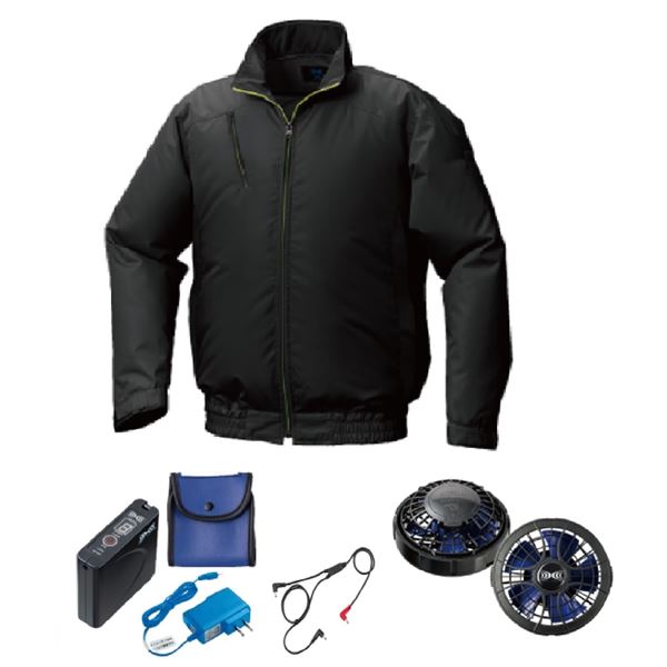 KU92010 空調服 R ポリエステル製 カジュアル FAN2400SPBB・RD9261・LISUPER1セット ブラック M (代引不可)