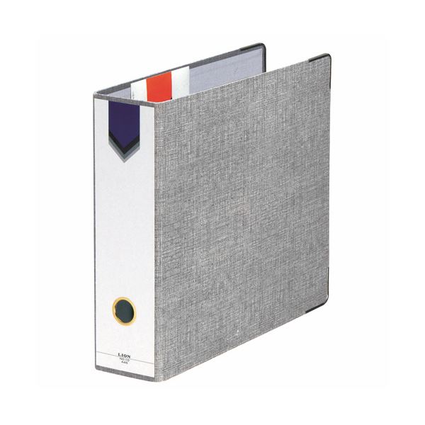 (まとめ) ライオン事務器 AZファイル A4タテ 2穴 470枚収容 背幅89mm グレー No.10 1冊 【×10セット】 (代引不可)