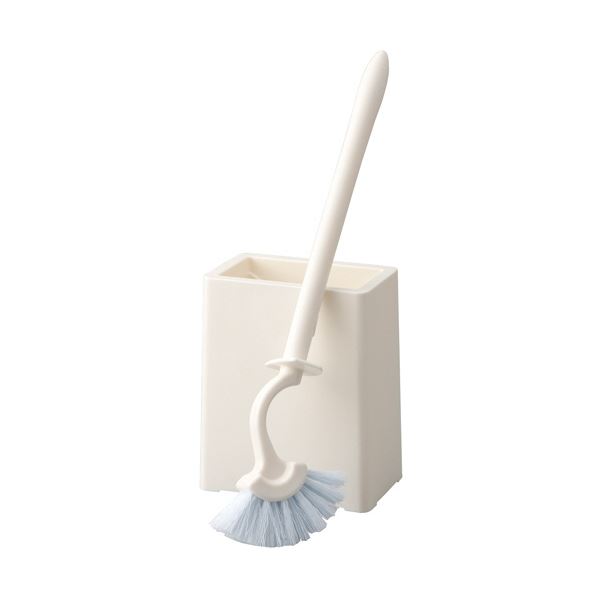 （まとめ）山崎産業 Satto スリムトイレブラシ ケース付 ホワイト 1個 【×10セット】 (代引不可)