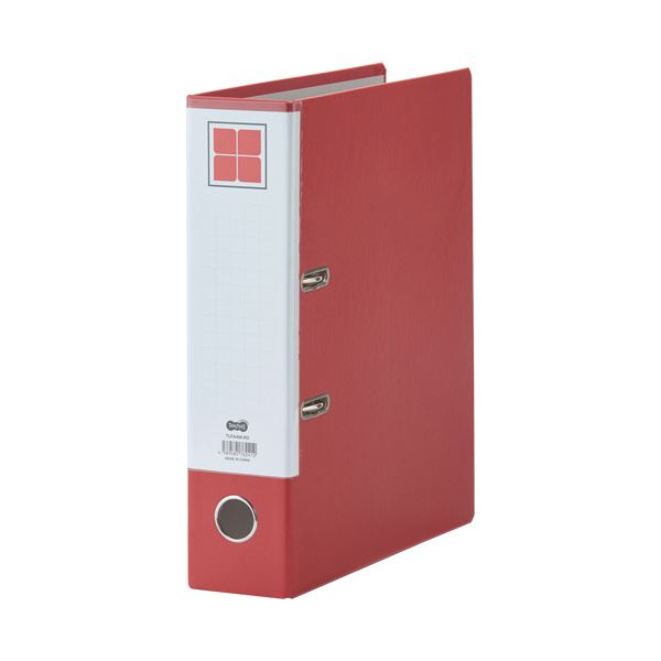 TANOSEE レバー式アーチファイル A4タテ 2穴 580枚収容 58mmとじ 背幅80mm 赤 1セット（10冊） (代引不可)