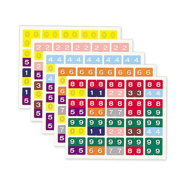 （まとめ）リヒトラブ カラーナンバーラベル M2桁用 30×30mm HK752 1パック（100片）【×10セット】 (代..