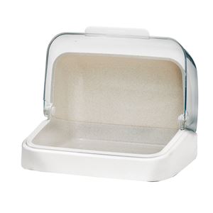 卓上 収納ケース 約幅29.5cm ホワイト 8個セット 透明カバー付き マルチ収納ケース 卓上収納 日本製 Nフォルマ キッチン収納 (代引不可)