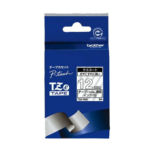 (まとめ) ブラザー ピータッチ TZeテープ(マットテープ) 12mm つや消し 透明/白文字 TZE-M35 1個 【×3セット】 (まとめ) ブラザー ピータッチ TZeテープ(マットテープ) 12mm つや消し 透明/白文字 TZE-M35 1個 【×3セット】
