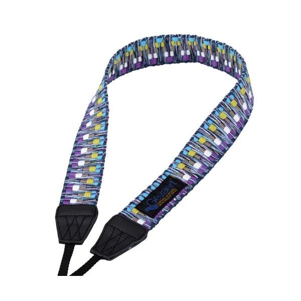 エツミ Gevaert カメラストラップ ビビッドシャギー ブルー／パープル VGV-004 (代引不可)