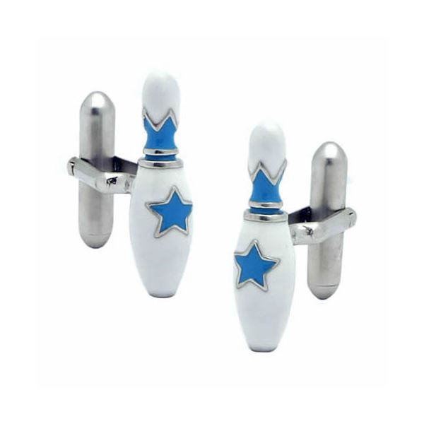 SWANK（スワンク） 日本製 ボウリングのカフス ブルー【送料無料】 (代引不可)