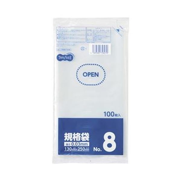 （まとめ）TANOSEE 規格袋 8号 0.03×130×250mm 1パック（100枚）【×100セット】 (代引不可)