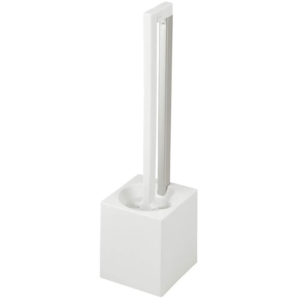 トイレブラシ/トイレ用品 【ケース付き ホワイト 3個セット】 約幅5.5×奥行5.5×高さ34cm レック KAKU ..