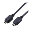 (まとめ) エレコム IEEE1394ケーブル4pinオス-4pinオス ブラック 1m IE-441BK 1本 【×10セット】 (代引不可)(2)
