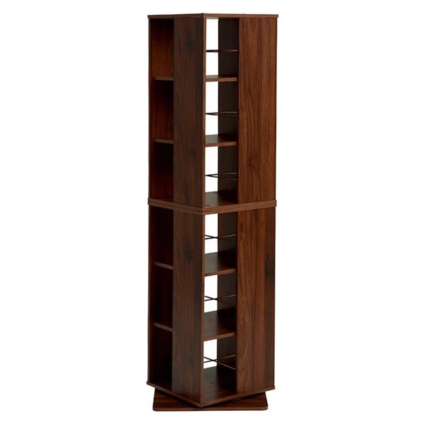 回転式 本棚/ブックラック 【ブラウン 幅39.5cm×奥行39.5cm×高さ137.5cm】 タワー型 省スペース 〔リビング ダイニング〕 (代引不可)
