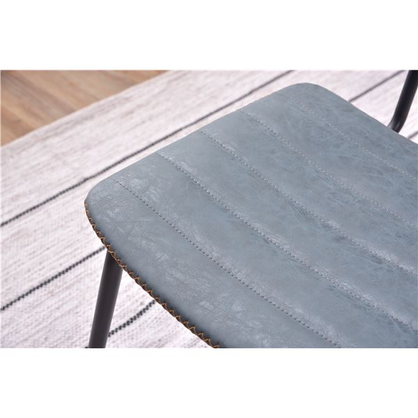 ダイニングチェア パーソナルチェア 約幅45.5cm ネイビー スチール ソフトレザー 完成品 リビング 在宅ワーク インテリア家具 (代引不可) [3]