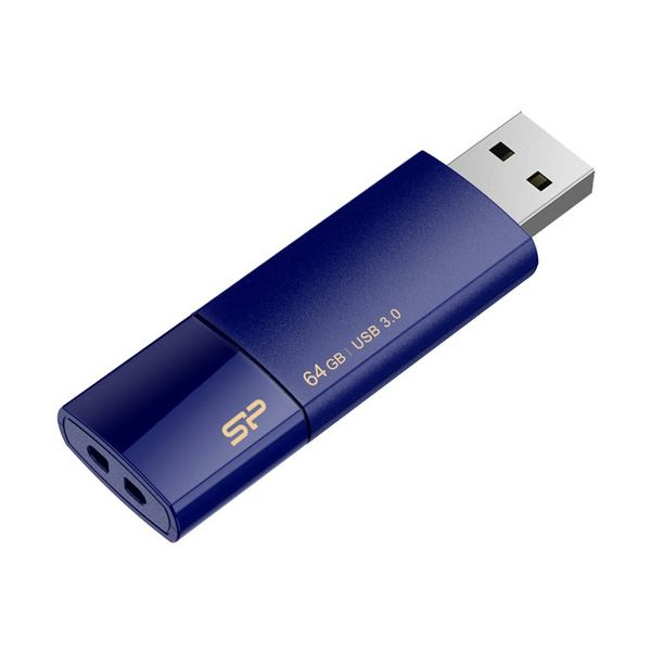 シリコンパワー USB3.0スライド式フラッシュメモリ 64GB ネイビー SP064GBUF3B05V1D 1個 (代引不可)