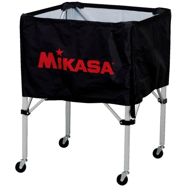 MIKASA（ミカサ）器具 ボールカゴ 箱型・中（フレーム・幕体・キャリーケース3点セット） ブラック 【BCSPS】 (代引不可)