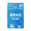 (まとめ) 日本サニパック ゴミ袋 実用本位 青半透明 45L NJ41 1パック(10枚) 【×100セット】 (代引不可)