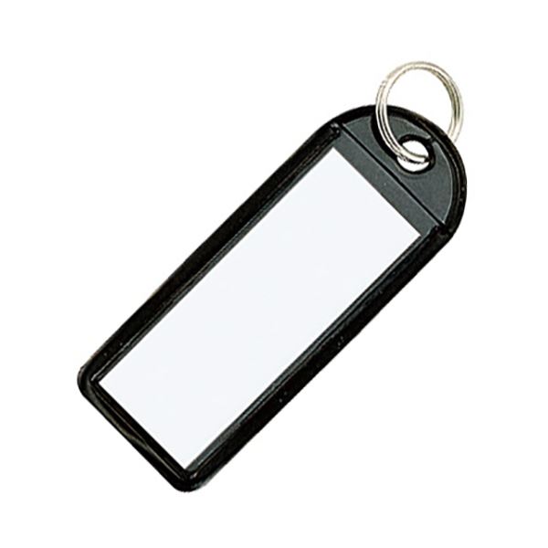 （まとめ）コクヨ ソフトキーホルダー型名札カード寸法42×17mm 黒 ナフ-225D 1セット（50個）【×2セッ..